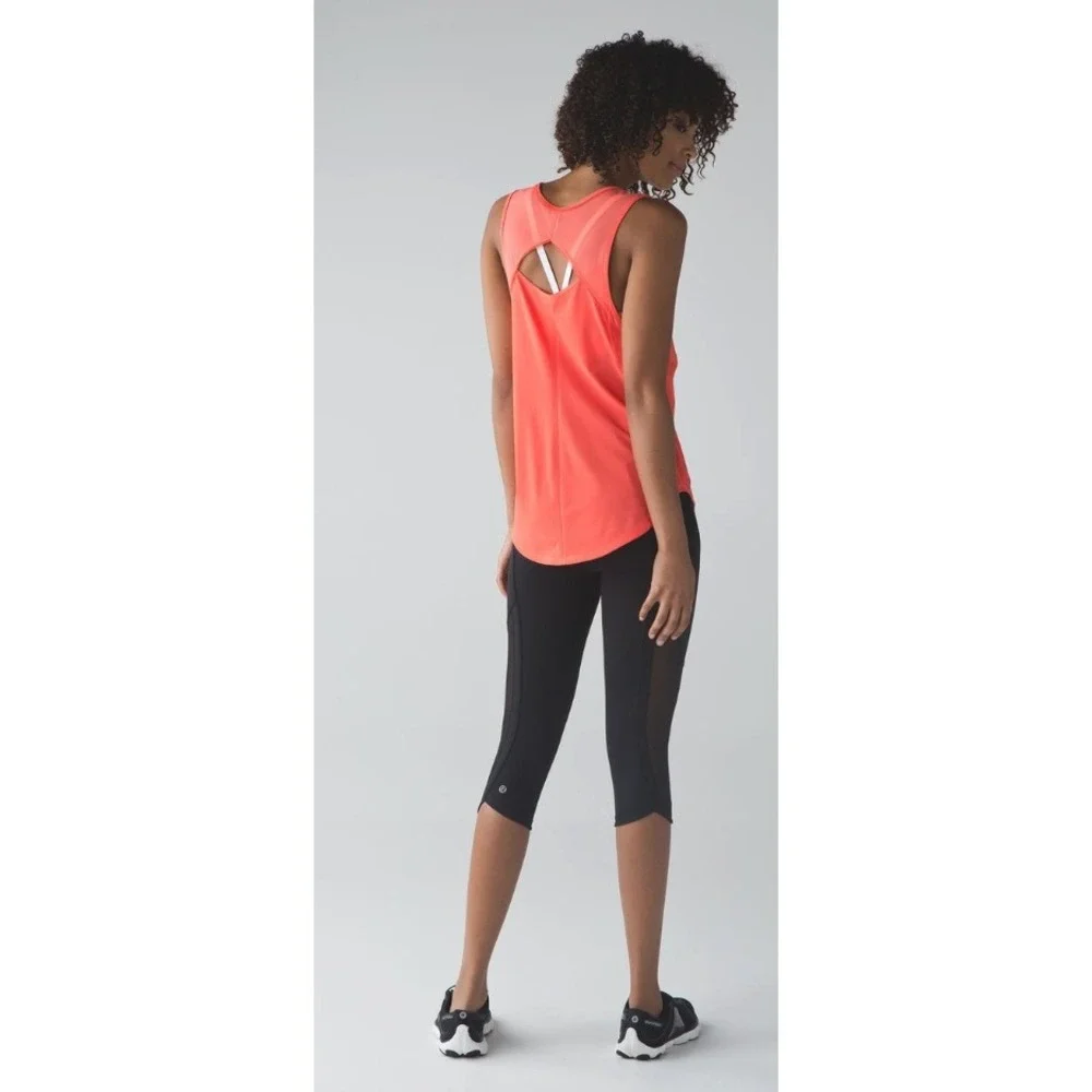 Lululemon Sculpt Tank Top Cape Red Mesh Back Size 10 Athletic Activewear Workout